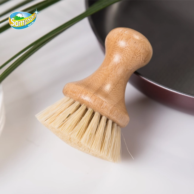 Mexico Sisal Kitchen Scrub Brush with Bamboo Grip Mexico Sisal Kitchen Scrub Brush with Bamboo Grip